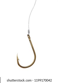 Fishing hook on white background. Angling equipment - Shutterstock ID 1199170042
