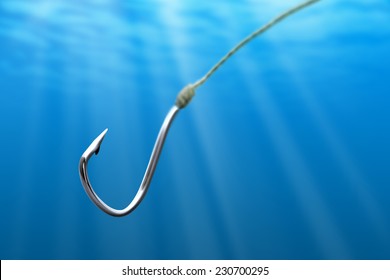 Fishing hook in the sea - Shutterstock ID 230700295