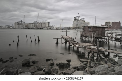 Fishing Hut Almost In Black And White