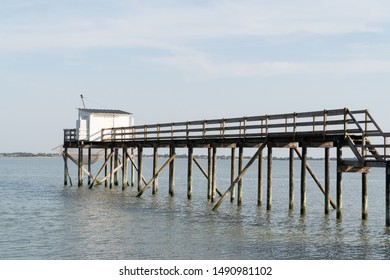 fishing huts net in carrelet Charente Maritime France in Ile d'Aix - Powered by Shutterstock