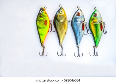 Fishing Lures On A White Background