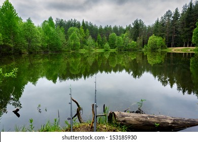 Fishing On The Lake In The Woods