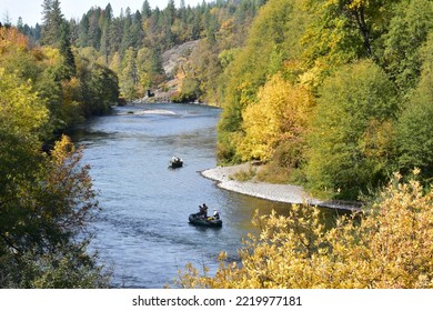 Fishing on the Rogue River on a Fall day - Shutterstock ID 2219977181