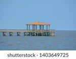 Fishing pier at Gulf Port, Harrison County Mississippi, Gulf of Mexico USA