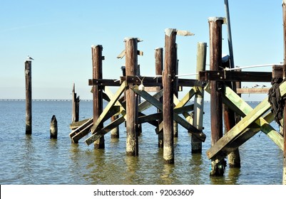 A Fishing Pier In Lake Pontchartrain Damaged By Hurricane Katrina