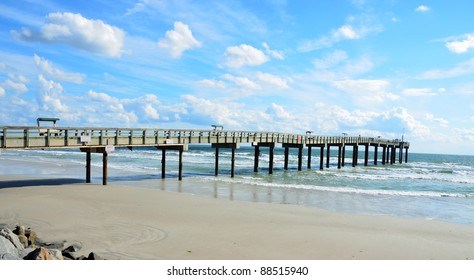 Fishing Pier At St Augustine Beach Florida Usa