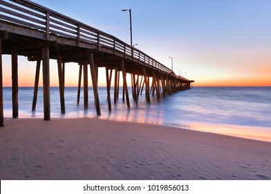 Fishing Pier at Sunrise at Virginia Beach, Virginia, USA