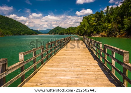 Fishing pier at Watauga Lake, in Cherokee National Forest, Tennessee.
