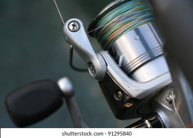 Fishing Reel With Co-filament Line On It. Setup For Fish Casting (angling)