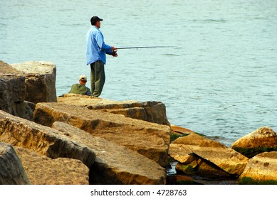 Fishing from the rocks
