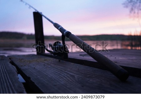 Fishing rod near the river Foto stock © 
