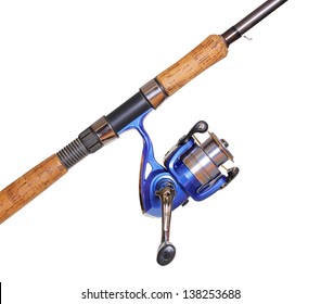 Fishing Rod And Reel Isolated On White