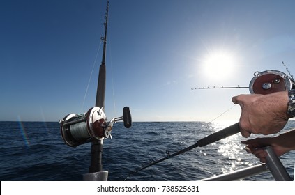Fishing Rod & Reel on a Charter Boat.