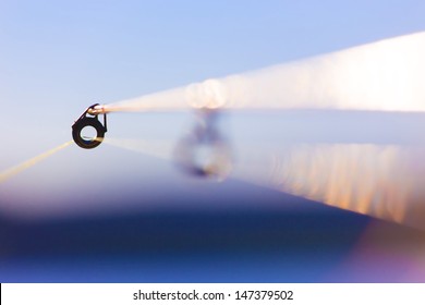 Fishing Rod Rings Close Up With Blurred Background