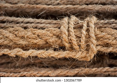 Fishing Rope, Manila Close-up Macro In Port