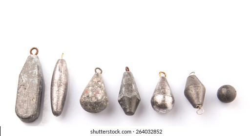 Fishing Sinker Or Knoch Over White Background