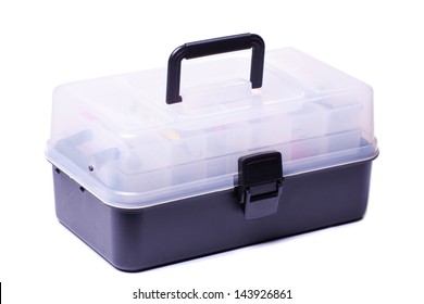 Fishing Tackle Box Isolated On A White Background