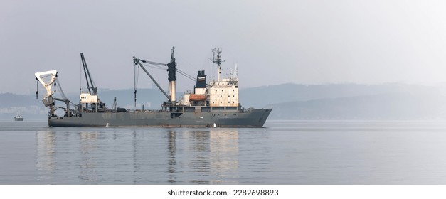 Fishing trawler in the Bay on the roads in Vladivostok - Shutterstock ID 2282698893