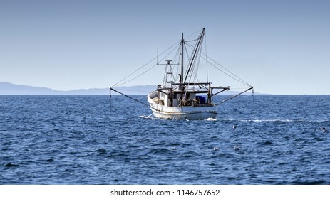 Fishing Trawler At Sea, Port Stephens, NSW, Australia