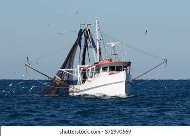 Fishing Trawler At Sea, Port Stephens, NSW, Australia