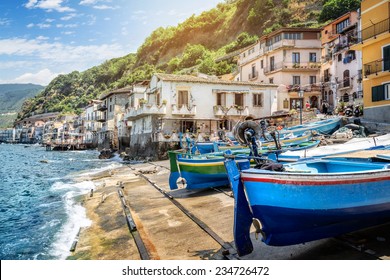 Fishing Village In Calabria, Scilla, Italy