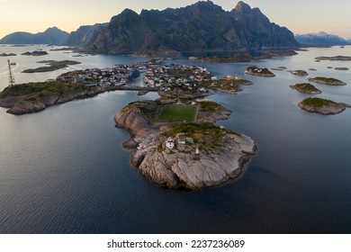Henningsvær fishing village in Lofoten Archipelago, Norway 