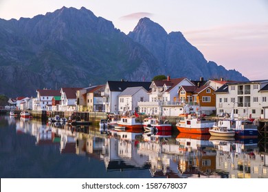 A fishing village of Henningsvær Vågan Municipality in Nordland county, Lofoten islands, Norway.