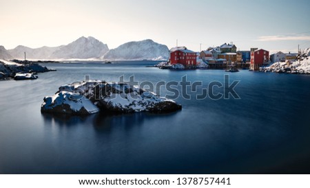 Similar – Red cottages-tourist rorbuer in A i Lofoten. Sorvagen-Norway-323