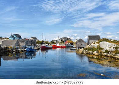 The fishing Village of Peggy's Cove, Nova Scotia, not far from Halifax, is a very popular tourist attraction for sight seeing - Powered by Shutterstock