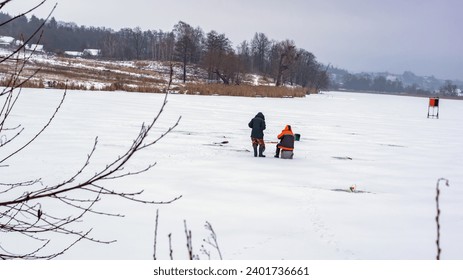 Fishing. Winter fishing in cold regions - Powered by Shutterstock