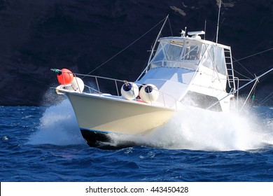 Fishing Yacht On The Waves