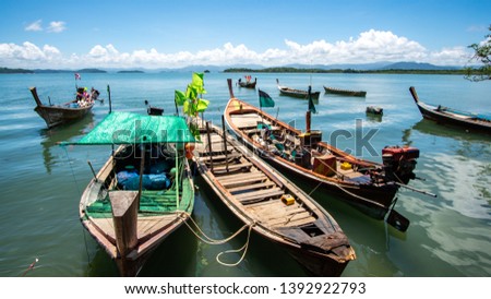 Fishingboat in the blue sea