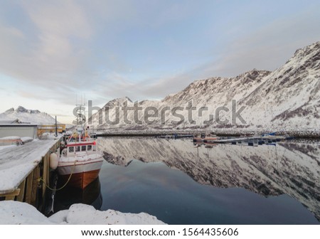 Fishingboats at the harbour, Troms County, Norway