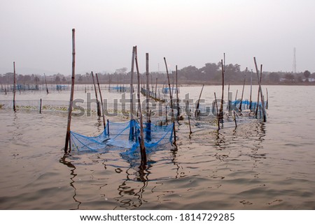fishingnet pattern and reflection at odisha india