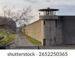 Fishkill Correctional Facility multi-security level prison in New York, United States wither guard tower at sunset (jail, prisoner, prisoners, crime)