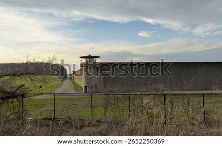 Fishkill Correctional Facility multi-security level prison in New York, United States wither guard tower at sunset (jail, prisoner, prisoners, crime)