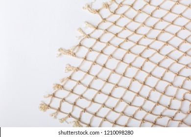 Fishnet on white background. Fishing net. Texture fish