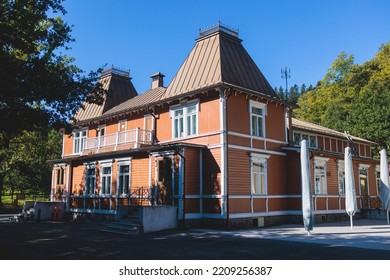 Fiskars, Finland, A Village, The Town Of Raseborg, In Western Uusimaa, Finland, With Wooden Houses, Clock Tower And Old Town Main Street Center