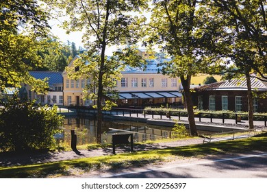 Fiskars, Finland, A Village, The Town Of Raseborg, In Western Uusimaa, Finland, With Wooden Houses, Clock Tower And Old Town Main Street Center