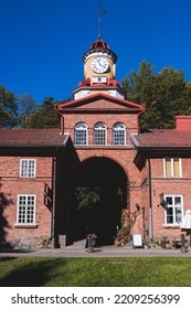 Fiskars, Finland, A Village, The Town Of Raseborg, In Western Uusimaa, Finland, With Wooden Houses, Clock Tower And Old Town Main Street Center