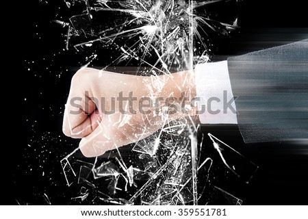 Fist to break the glass, punch