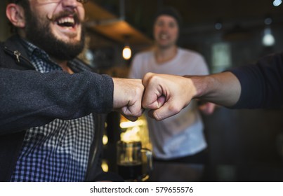 Fist Bump Friends Deal Partner Touch Pair Hands