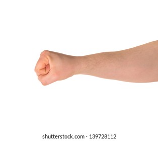 Hand Fist Gesture Back Side Isolated Stock Photo (Edit Now) 1707985957