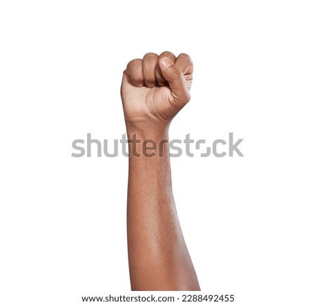 fist isolated on white, hand with the fingers closed together tightly for victory freedom and election Foto stock © 
