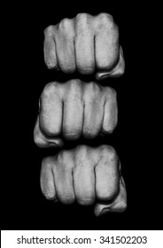 Fist Pile / Photograph Of Grungy Fists, Just Add Text To Knuckles