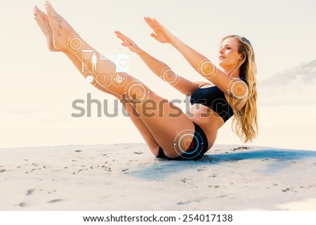 Similar – Young, slim woman on the beach of the Baltic Sea in summer wind