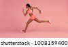 sport woman color background