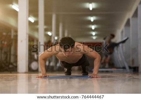 Similar – Image, Stock Photo Push ups Diet Lifestyle