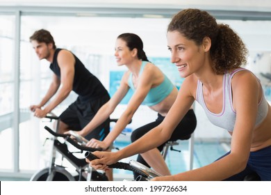 Fit People In A Spin Class At The Gym