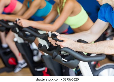 Fit People In A Spin Class At The Gym